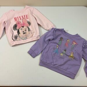 Disney Minnie Mouse Pink and Princesses Purple Kids Sweatshirts
